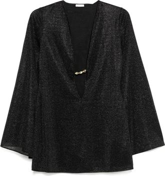 Oséree Abito corto con dettaglio lamé - Nero