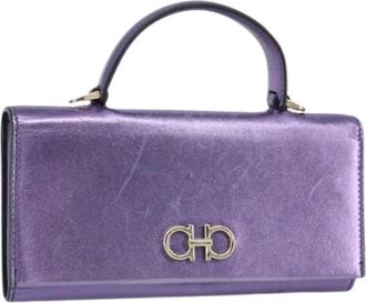 Ferragamo Pre-owned Mini Bag - Dames - Vintage Mini Tas - Paars - ONE Size - Leer - Vintage
