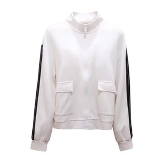 Armani Logo Sweatshirt met Rits - Dames - Vesten met rits - Wit - L - Polyester - Hoodies & sweatvesten
