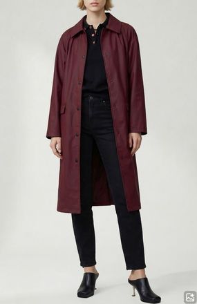 Noize Janice Tie Waist Water Repellent Coat in Porto at Nordstrom, Size X-Small