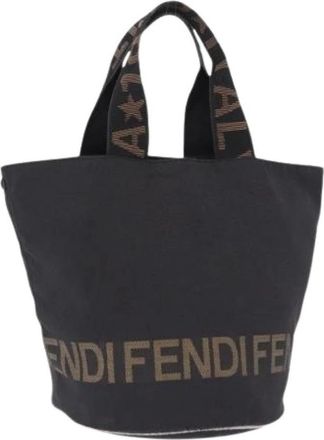 Fendi Pre-owned Canvas Tote Bag - Dames - Vintage Shopper - Zwart - ONE Size - Vintage