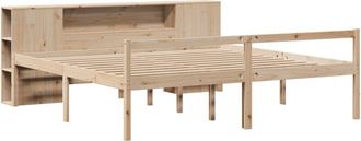 vidaXL Cama Con Estanter&iacute;a Sin Colch&oacute;n Madera Maciza De Pino 180x200cm Vidaxl