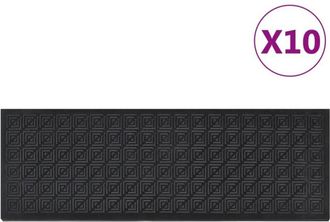 vidaXL Alfombrillas De Escalera De Goma 10 Uds Goma 25x75 Cm Vidaxl