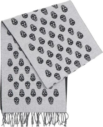 Alexander McQueen Alexander McQueen, Winter Scarves, female, Gray, Size: ONE SIZE Wool Scarf