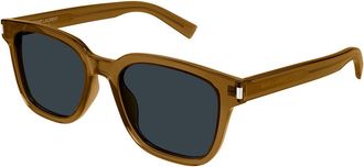Saint Laurent SL 711/K Asian Fit 004 Mens Sunglasses Brown Size 54 - Free RX Lenses - Free RX Lenses