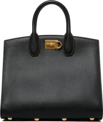 Ferragamo Small Studio Box Bag - Dames - Shoppers - Zwart - ONE Size - Leer - Tassen