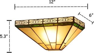 Chloe Lighting THEROS Tiffany-style 1 Light Mission Indoor Wall Sconce 12 Wide