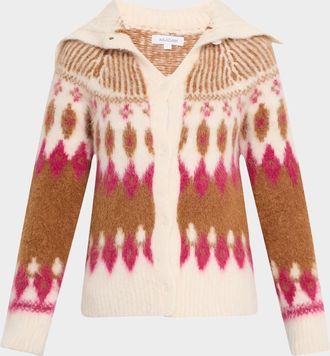 Naadam Brushed Fair Isle Alpaca-Wool Cardigan