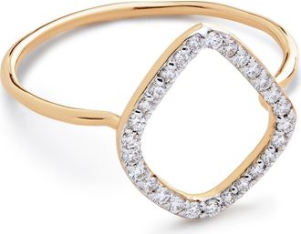 Monica Vinader Riva Lab Created Diamond Kite Ring in Yellow Gold at Nordstrom, Size 6.75