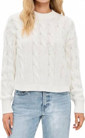Pistola Denim Eva Crewneck Sweater In White Cable