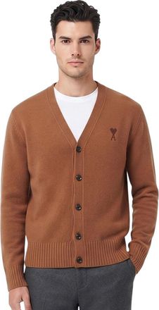 Ami Brown V Neck Cardigan