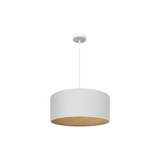 Fabrilamp Fabrilamp - Colgante Tania 1xe27 Blanco/blanco-madera Clara Regx50x50 Cm