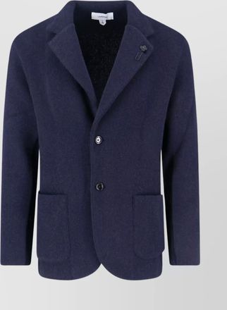 Lardini tailored jacket with decorative pin and pockets