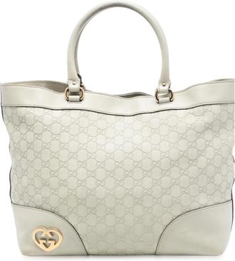 Gucci Pre-owned Tote Bags, female, White, Size: ONE SIZE Pre-owned Leather Tote Bag
