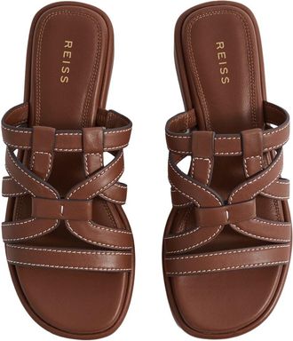 Reiss Naya Leather Flat