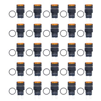 OEM Interruptor Pulsador De 16 Mm, Interruptor Moment&aacute;neo Y De Bloqueo Autom&aacute;tico Con Kit De Luz Amarilla De 12 V