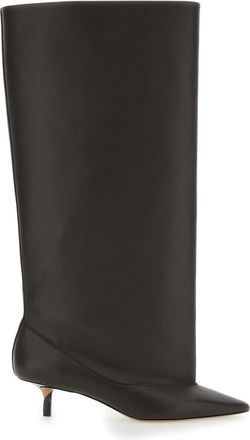 Jacquemus les Bottes Tourni Brown Boots With Pointed Toe And Low Stiletto Heel In Leather Woman