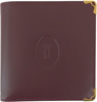 Cartier Bordeaux Wine Red Leather Wallet (Bi-Fold) (Pre-Owned)