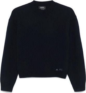 A.P.C. Blauwe Trui voor Mannen - Dames - Ronde hals truien - Blauw - M - Truien & Vesten