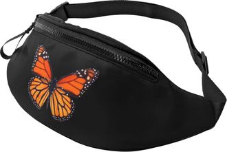 Generic Monarch Butterfly Belt Bag Waist Pack Unisex Bumbags For Camping Walking Hiking 14X35Cm