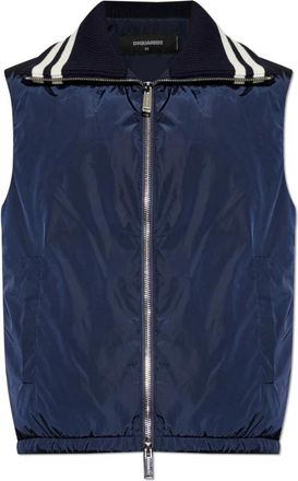 Dsquared2 Ge&iuml;soleerd Vest - Heren - Bodywarmers - Blauw - M - Leer - Jassen