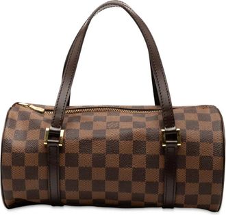 Louis Vuitton Borsa a mano Papillon 26 in tela Damier Eb&egrave;ne 2003 - Marrone