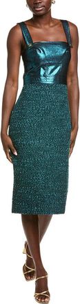 St. John Textured Wool-Blend Midi Dress