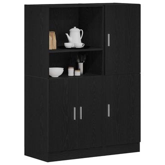 Berkfield Home 2 Piece Kitchen Cabinet Set Black Engineered Wood