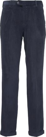 Fedeli Pantaloni a coste con pieghe - Blu