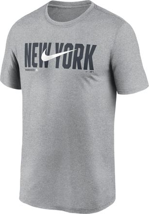 Nike New York Yankees Swoosh Legend Nike Mens Dri-FIT MLB T-Shirt in Grey | NKGK06GNK-RSQ