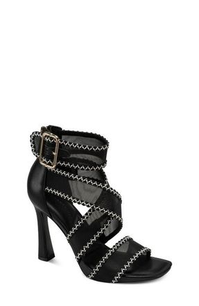 Karl Lagerfeld Careliz Ankle Strap Sandal in Black/White at Nordstrom, Size 5.5