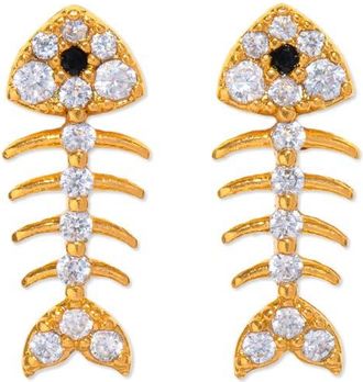 Girls Crew Bone to Pick Stud Earrings in Gold at Nordstrom