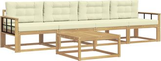 vidaXL Conjunto De Sof&aacute;s De Exterior 4 Uds. Blanco Y Crema Vidaxl