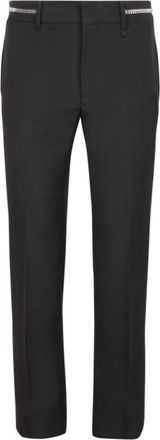 Givenchy Zwarte Slim Fit Wollen Broek - Heren - Nette broeken - Zwart - S - Wol - Broeken