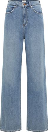 Mustang Weite Jeans MUSTANG Damen Style Luise Wide, Damen, Gr. 29, L&auml;nge 34, blau (410 mittelblau), Denim/Jeans, 79% Baumwolle, 11% Modal, 10% Lyocell, unifar