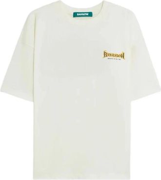 Barrow Beaded Skull T-Shirt - Heren - T-shirts - Wit - S - Katoen - Tops