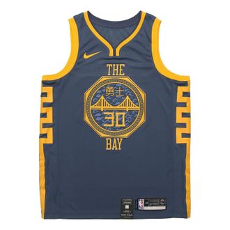 Nike NBA Jersey SW Fan Edition 18-19 Season Golden State Warriors Stephen Curry Warrior 3 0 City limited Blue AJ4610-428