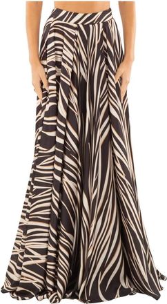 BABYLON Animalier zijdelingse split rok in Multicolor - Dames - Maxi Rokken - Zwart - XS - Rokken