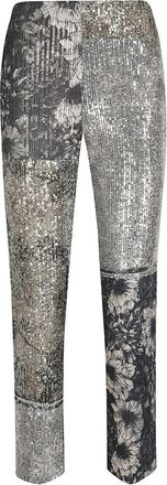Maison Margiela Slim-fit Broeken - Dames - Slim Fit Broeken - Veelkleurig - 2XS - Pailletten - Broeken