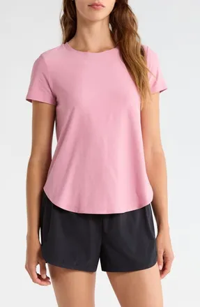 Beyond Yoga On the Down Low T-Shirt in Ballet Pink Heather at Nordstrom, Size X-Small