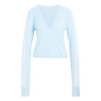 adidas (WMNS) adidas x Jennie Knitted Wrap Around Cardigan Asia Sizing Wonder Blue LD8932