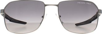 Prada Aviator Mens Silver Grey Gradient Polarized PS54WS Metal - One Size