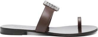 Giuseppe Zanotti Sandali slides in pelle - Marrone