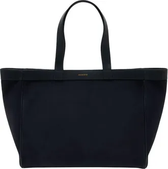 Anine Bing Calfskin Leather Tote Bag Navy