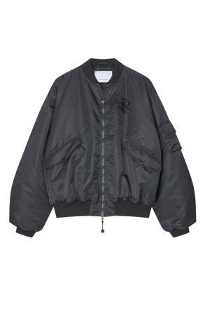 Cecilie Bahnsen Technical Nylon Bomber Jacket With Decorative Embroidery
