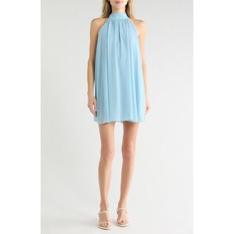 Alice & Olivia Corine Halter Minidress in Mineral Blue at Nordstrom Rack, Size X-Small