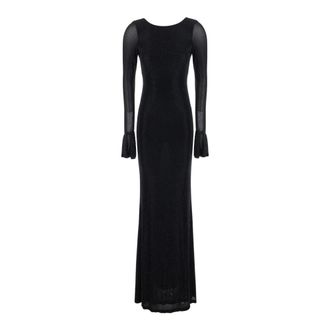 Twentyfourhaitch Long Anse Jurk - Dames - Avondkleed - Zwart - M - Polyester - Kleedjes