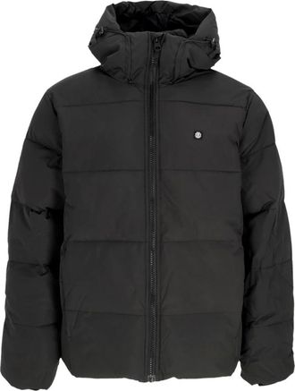 Element Waterafstotende Donsjas met Verstelbare Capuchon - Heren - Winterjassen - Zwart - M - Polyester - Jassen