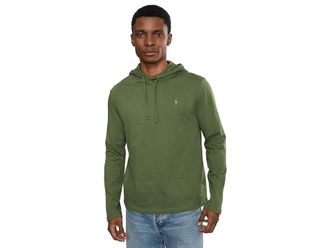Polo Ralph Lauren Jersey Hooded T-Shirt Mens Clothing Supply Olive : 2XL, Cotton