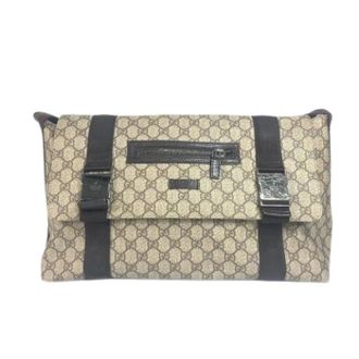 Gucci Vintage, unisex, Beige, ONE Size, Leer, Pre-owned GG Plus Messenger Bag